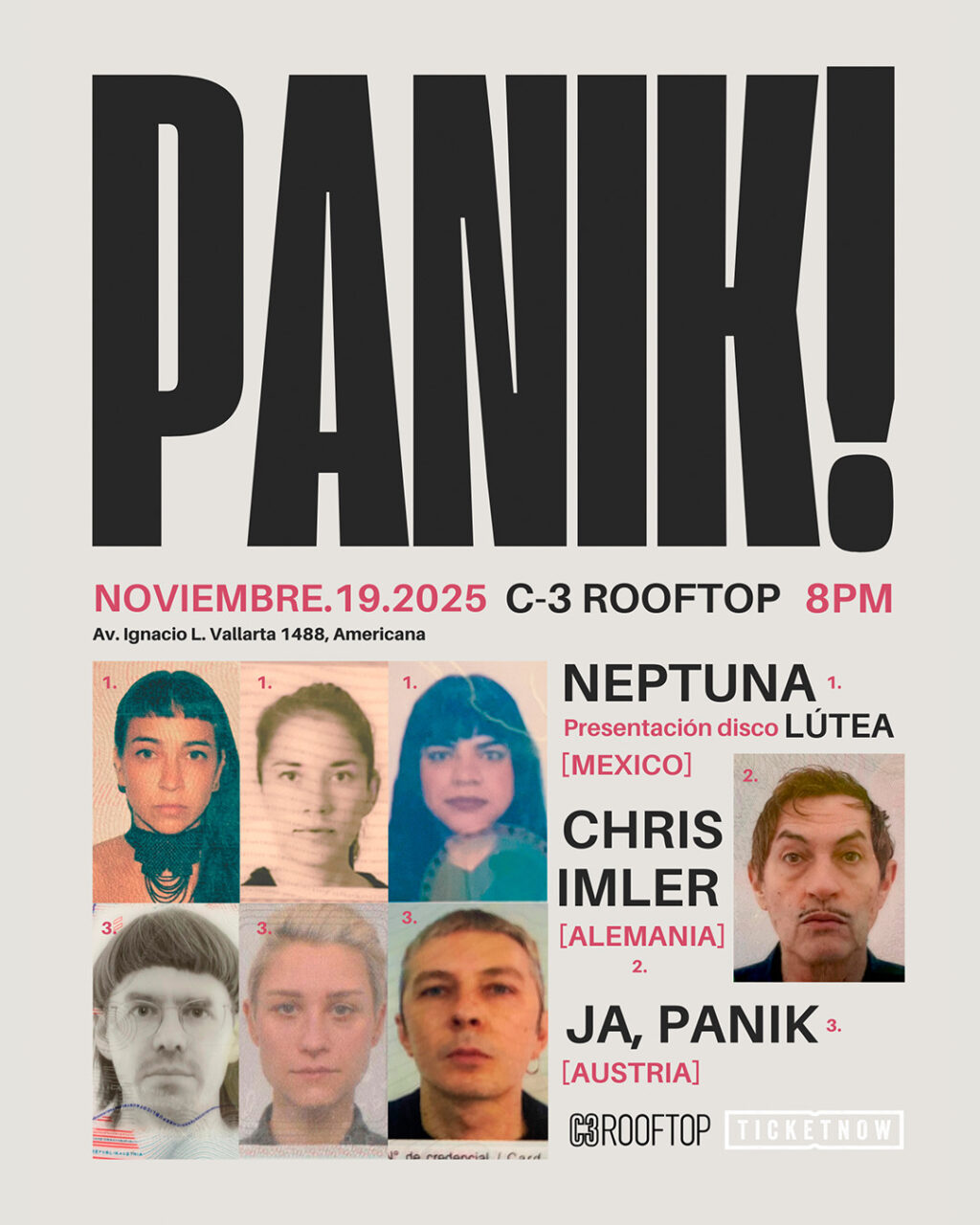 PANIK! - 19 noviembre PANIK! Guadalajara