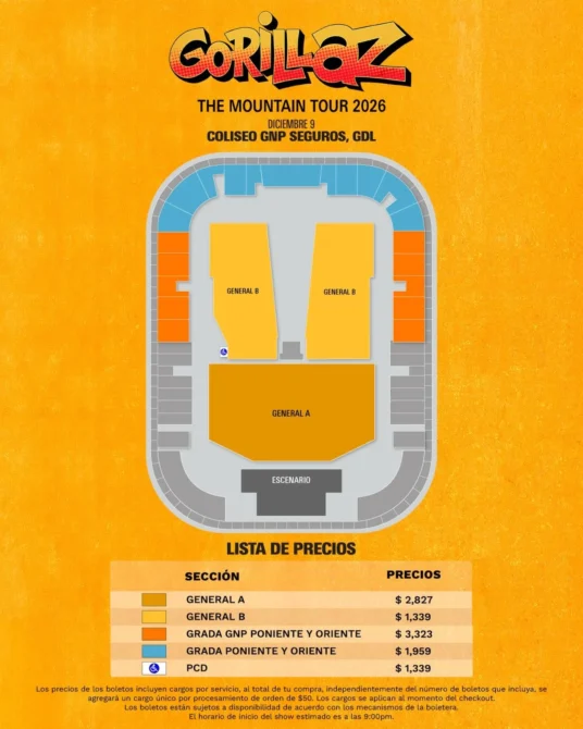 Gorillaz presentará "The Mountain" en Guadalajara Gorillaz precios