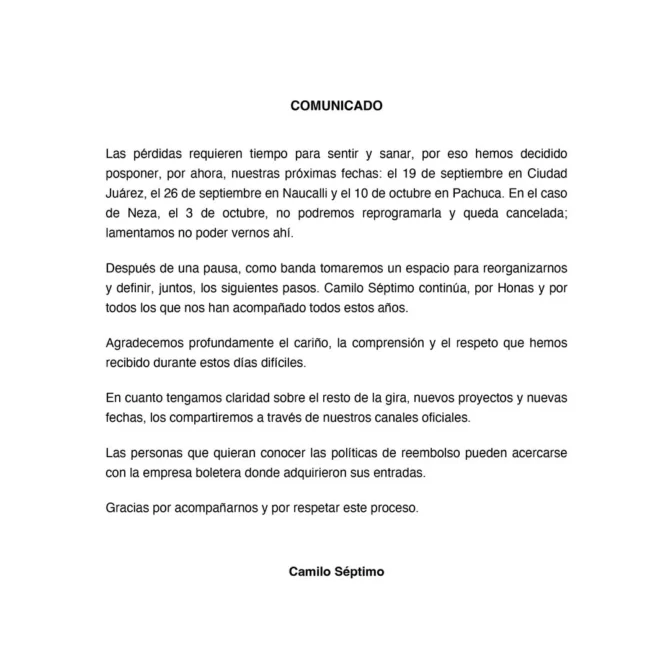 Camilo Séptimo Comunicado