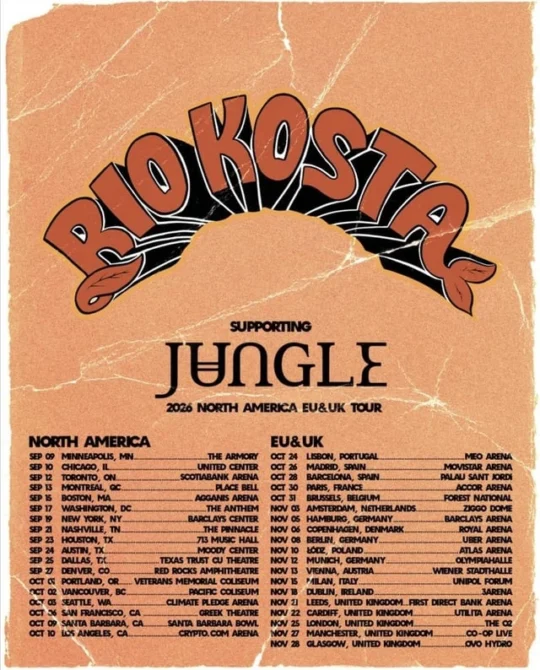 RIO KOSTA revela "Slowly / She" y anuncia gira junto a Jungle RIO KOSTA JUNGLE TOUR 2026